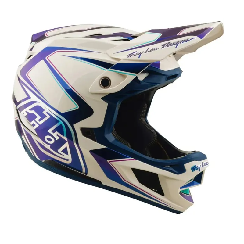 Troy Lee Designs D4 Composite Helmet Flared White / Indigo-6