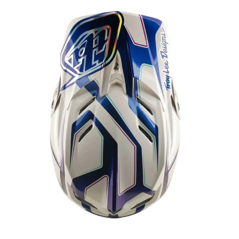 Troy Lee Designs D4 Composite Helmet Flared White / Indigo-7