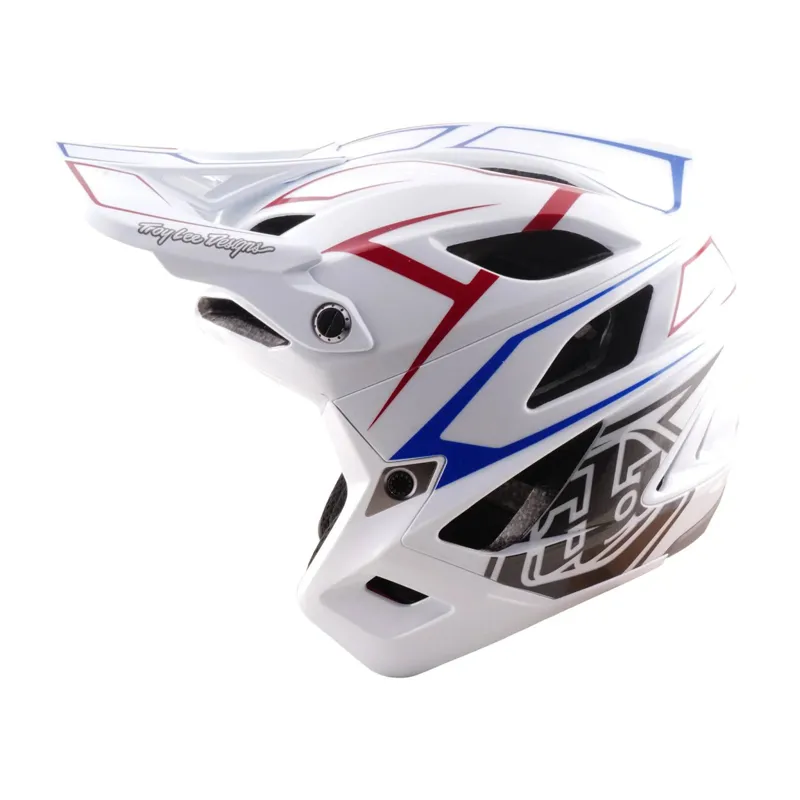 Troy Lee Designs Stage Stunt MIPS MTB Helmet Pinstripe White-1