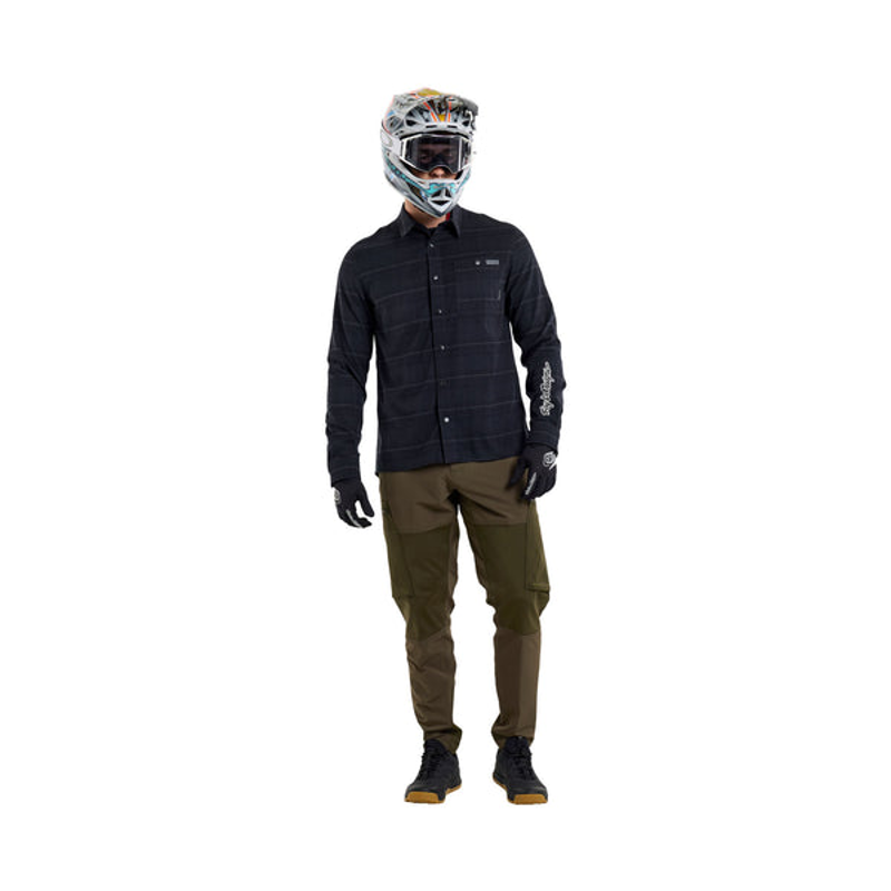 Troy Lee Grind Yarn Dyed Plaid Flannel Shirt Carbon -6