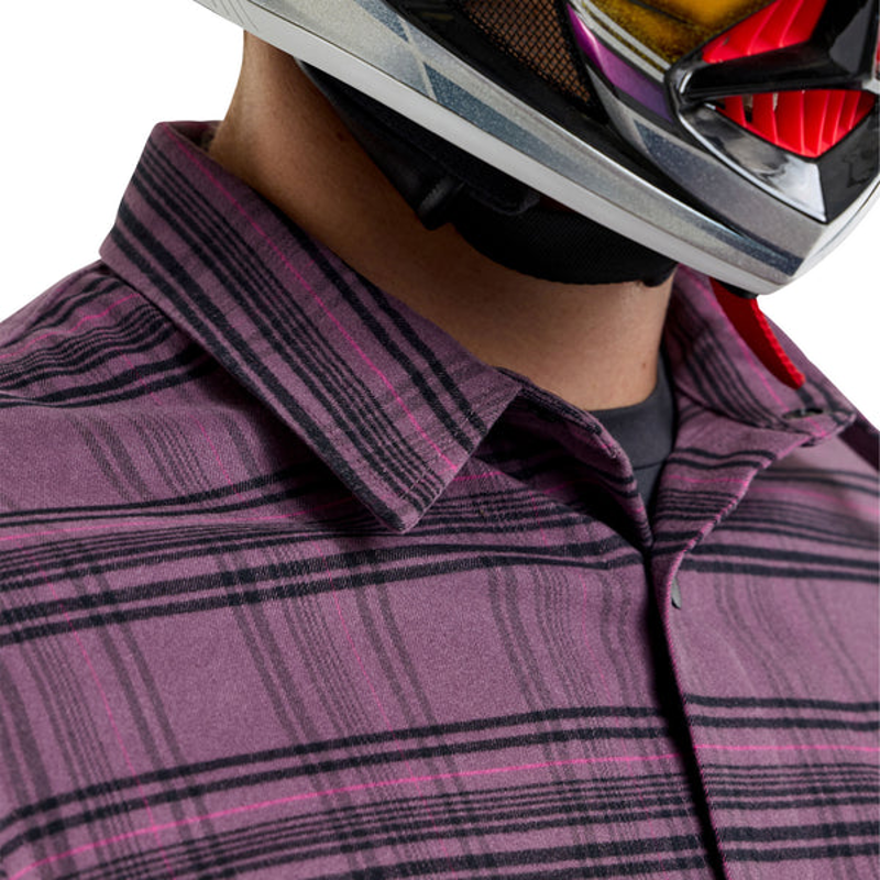 Troy Lee Grind Yarn Dyed Plaid Flannel Shirt Deep Purple-2