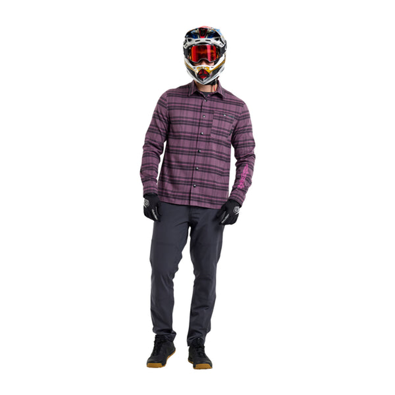 Troy Lee Grind Yarn Dyed Plaid Flannel Shirt Deep Purple-5