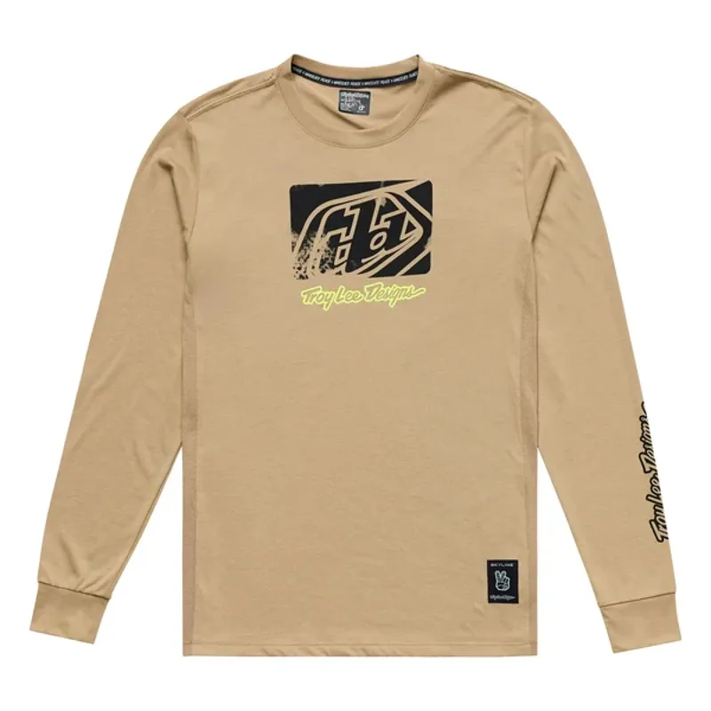 Troy Lee Designs Skyline Ride Scrubbed Long Sleeve Tee Shirt Timber