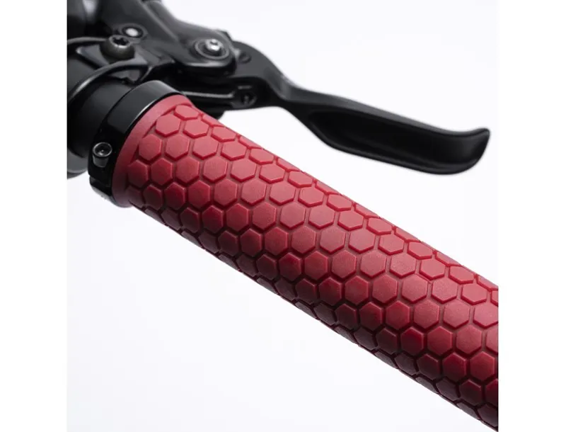 Fabric Honey Lock On Grips 132mmx30mm Red-3