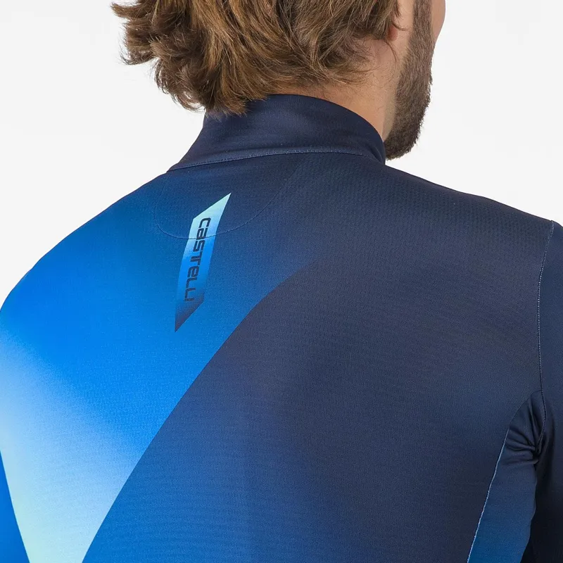 Castelli Amplify Thermal Jersey Belgian Blue/Azzurro Italia/Pool Blue -2