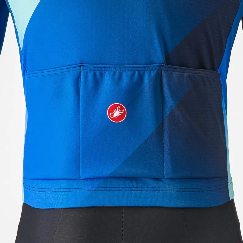 Castelli Amplify Thermal Jersey Belgian Blue/Azzurro Italia/Pool Blue -3