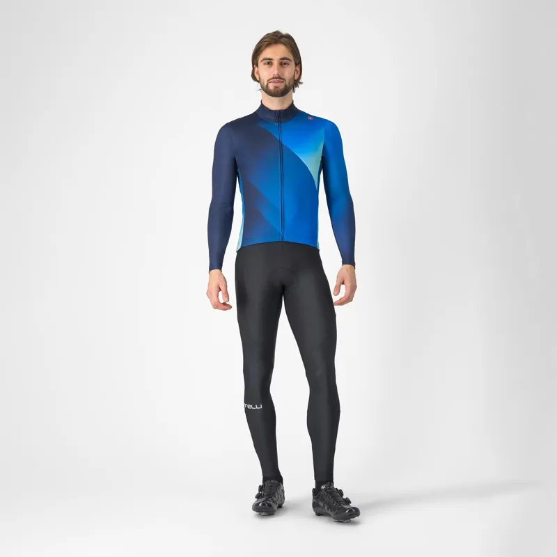 Castelli Amplify Thermal Jersey Belgian Blue/Azzurro Italia/Pool Blue -4