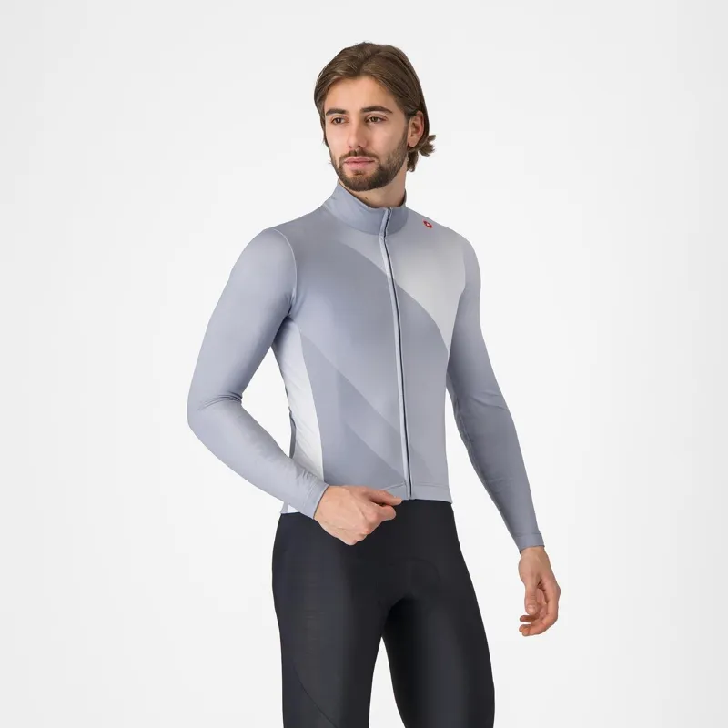 Castelli Amplify Thermal Jersey Vortex Grey/Silver Grey/White