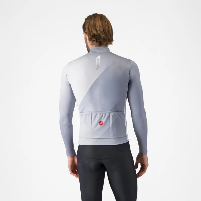 Castelli Amplify Thermal Jersey Vortex Grey/Silver Grey/White-1