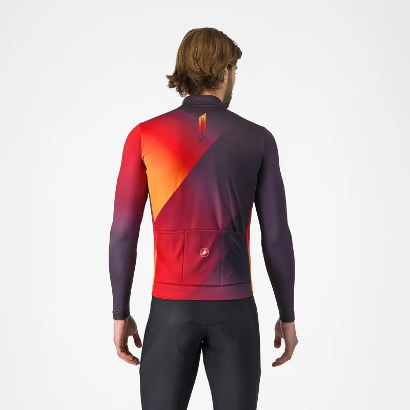 Castelli Amplify Thermal Jersey Dark Night Shade/Red/Vivid Orange -1
