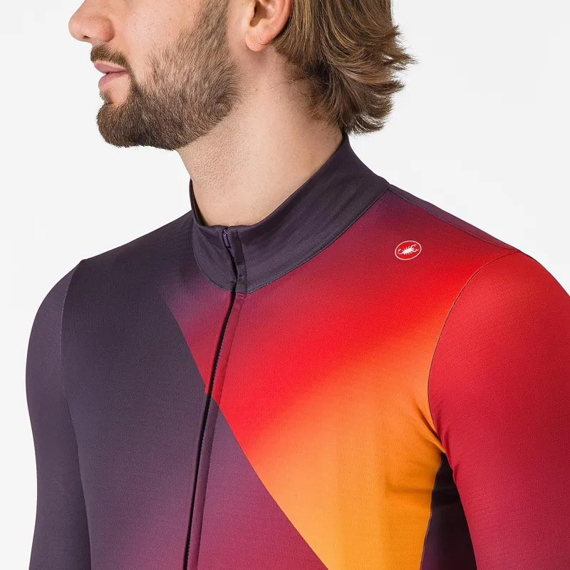 Castelli Amplify Thermal Jersey Dark Night Shade/Red/Vivid Orange -2