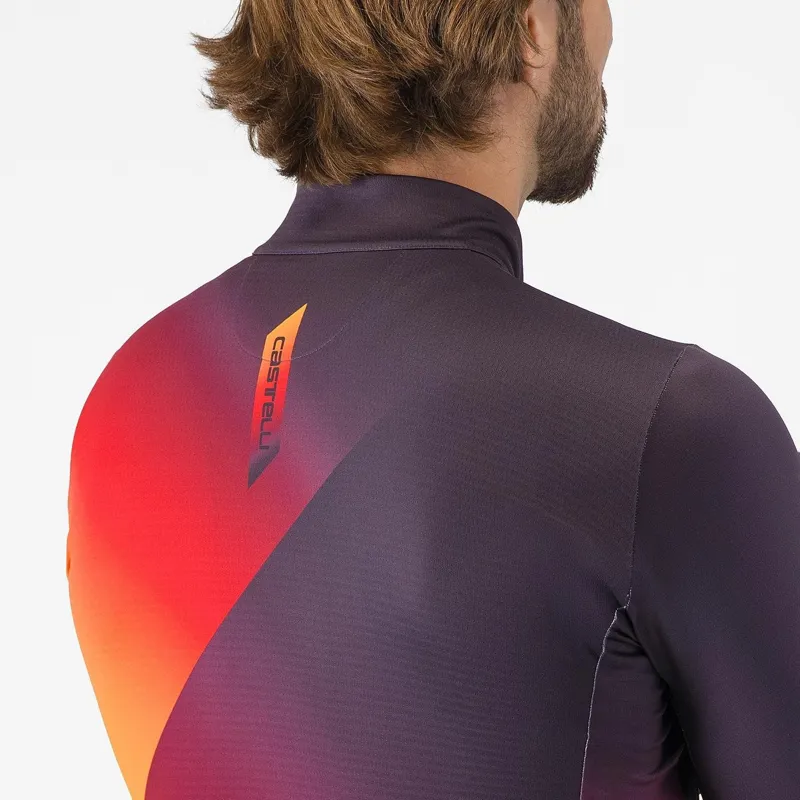 Castelli Amplify Thermal Jersey Dark Night Shade/Red/Vivid Orange -4