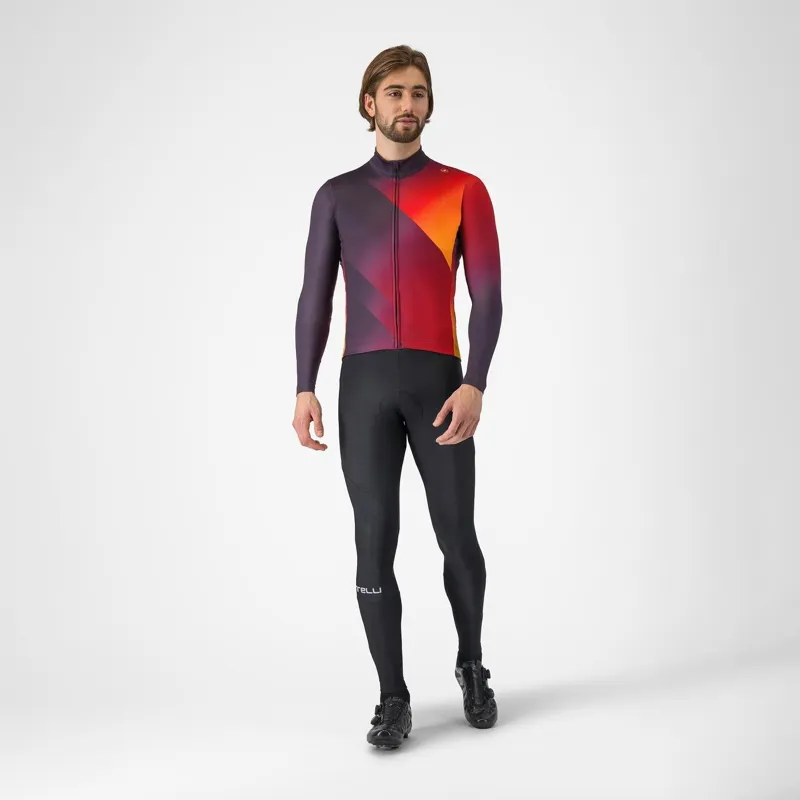 Castelli Amplify Thermal Jersey Dark Night Shade/Red/Vivid Orange -5