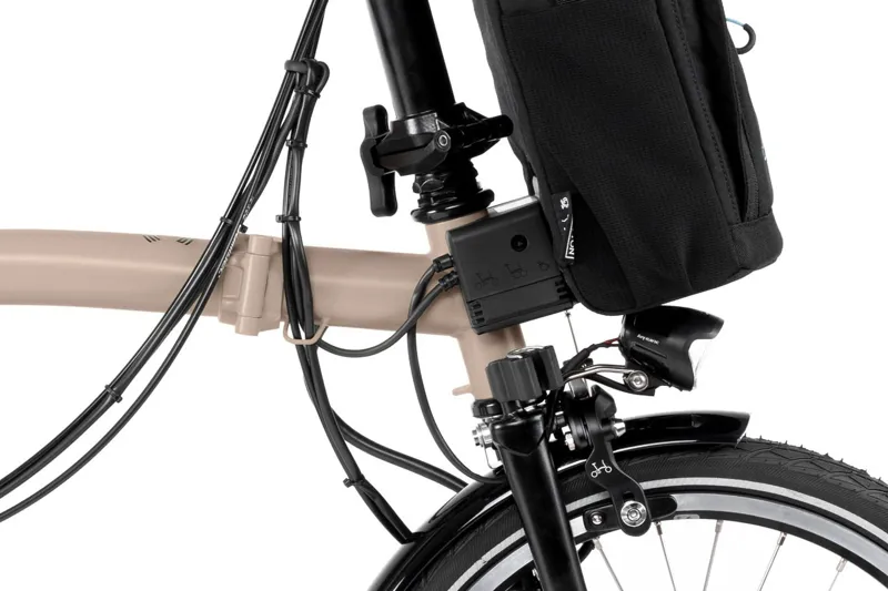 Brompton Electric C Line 12 Speed Mid Bar Folding Bike 2025 Dune Sand-4