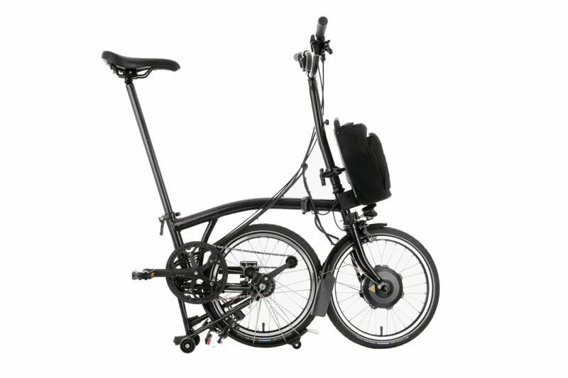 Brompton Electric C Line 12 Speed Mid Bar Folding Bike 2025 Matt Black-1