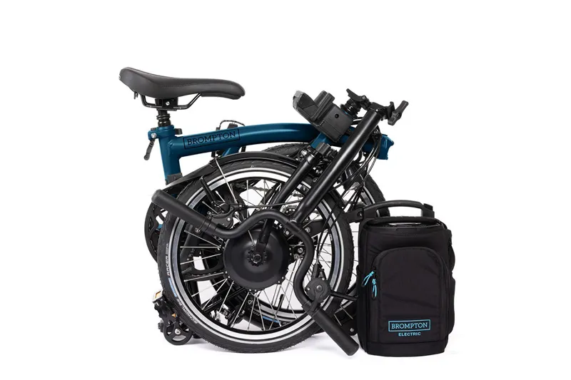 Brompton Electric C Line 12 Speed Mid Bar Folding Bike 2025 Ocean Blue-2