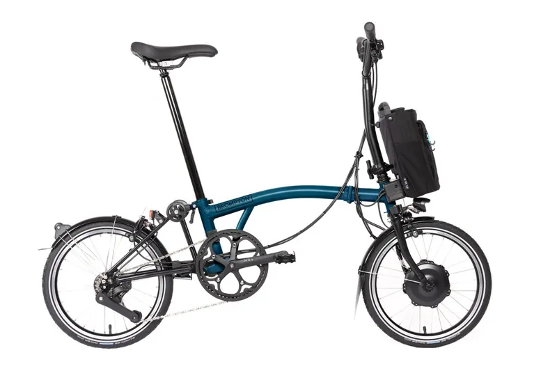 Brompton Electric C Line 12 Speed Mid Bar Folding Bike 2025 Ocean Blue