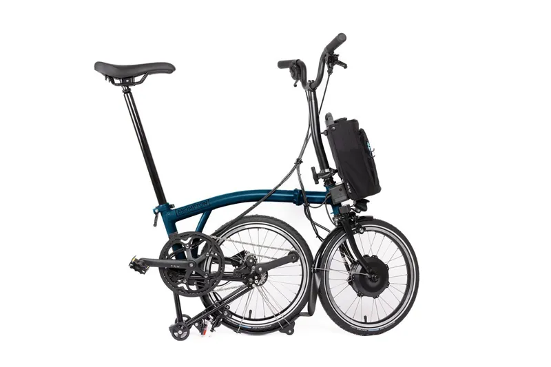 Brompton Electric C Line 12 Speed Mid Bar Folding Bike 2025 Ocean Blue-1