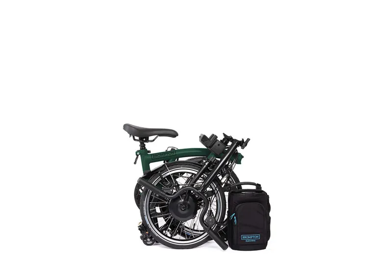 Brompton Electric C Line 12 Speed Mid Bar Folding Bike 2025 Racing Green-2