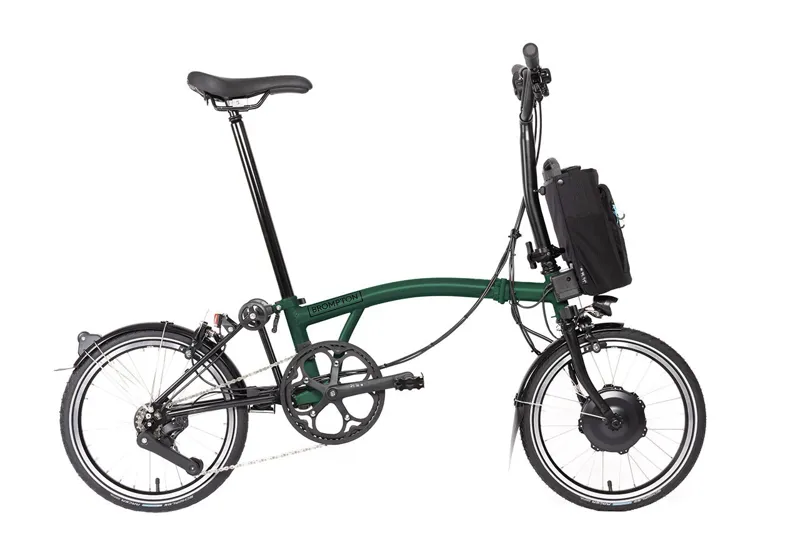 Brompton Electric C Line 12 Speed Mid Bar Folding Bike 2025 Racing Green