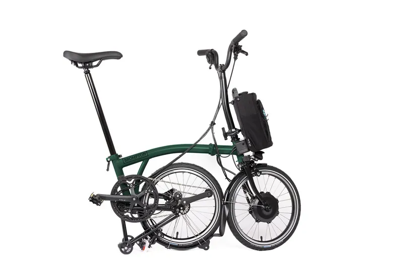 Brompton Electric C Line 12 Speed Mid Bar Folding Bike 2025 Racing Green-1