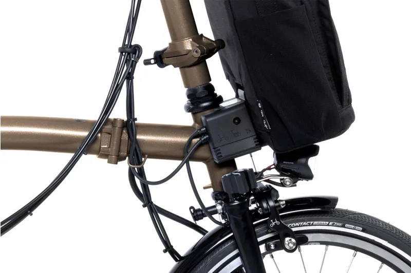 Brompton Electric P Line 4 Speed High Bar Folding Bike 2024 Bronze Sky Metallic-6