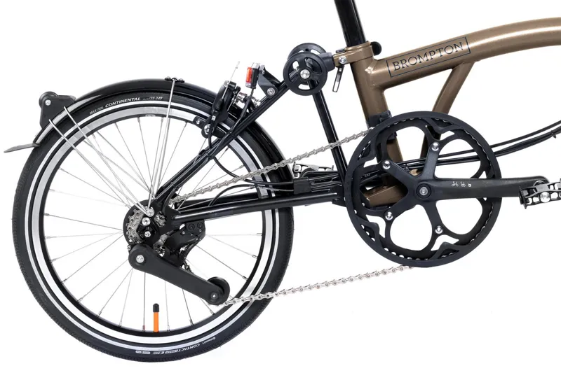 Brompton Electric P Line 4 Speed High Bar Folding Bike 2024 Bronze Sky Metallic-3