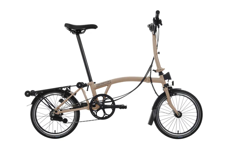 Brompton C Line 12 Speed Mid Bar With Roller Rack Folding Bike 2025 Dune Sand