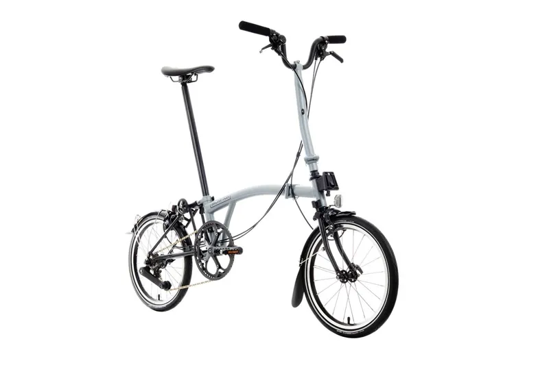 Brompton P Line High 12 Speed Folding Bike 2025 Lunar Ice Metallic-1