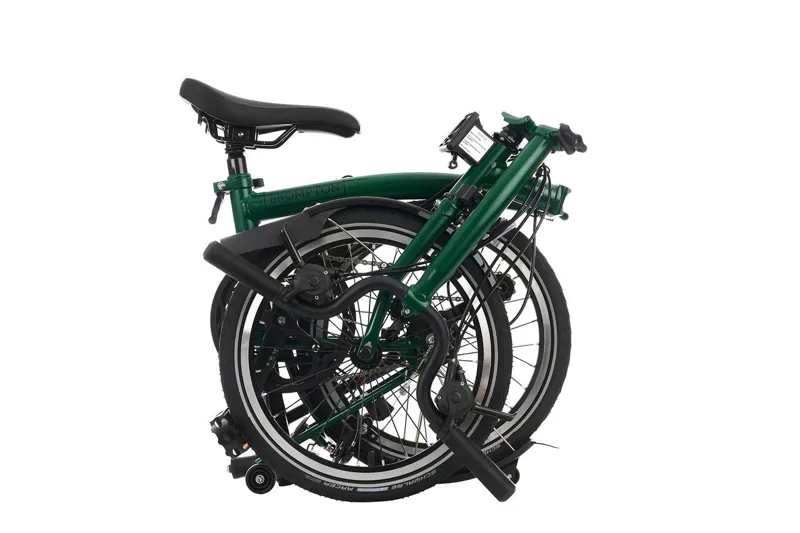 Brompton C Line Mid 6 Speed Folding Bike 2025 With Rack Racing Green-2