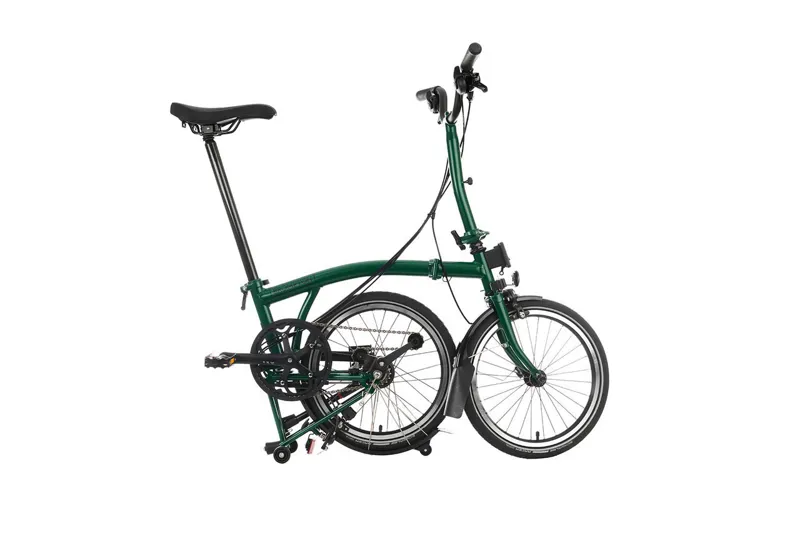 Brompton C Line Mid 6 Speed Folding Bike 2025 With Rack Racing Green-1