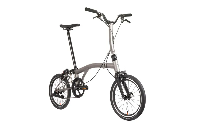 Brompton T Line Mid Bar 12 Speed 2025 Titanium Folding Bike 