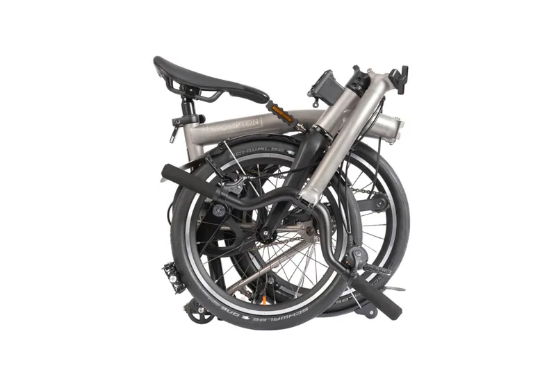 Brompton T Line Explore Mid 12 Speed Folding Bike 2025 Titanium/Carbon-2