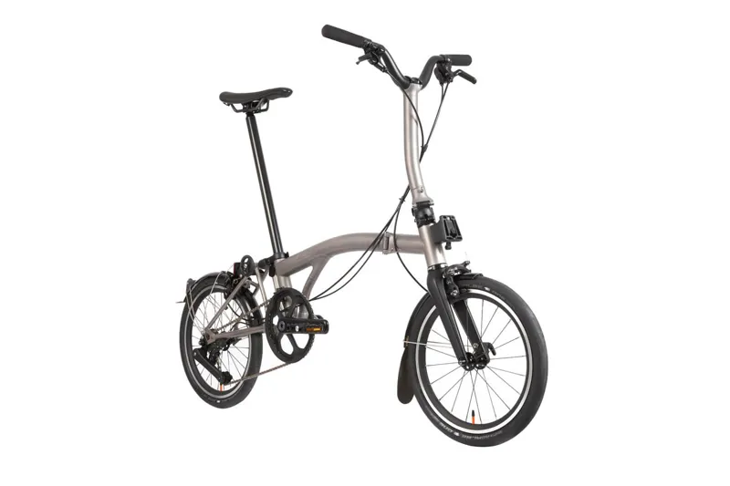 Brompton T Line Explore Mid 12 Speed Folding Bike 2025 Titanium/Carbon-1