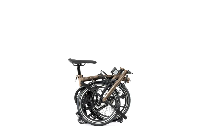 Brompton P Line Low Folding Bike 2025 12 Speed Bronze Sky Metallic-3