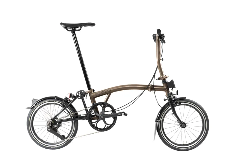 Brompton P Line Low Folding Bike 2025 12 Speed Bronze Sky Metallic