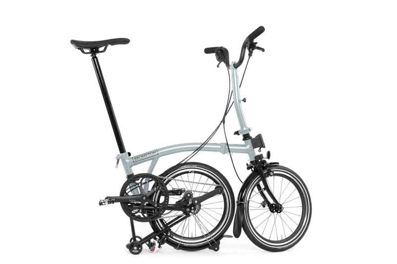 Brompton P Line Mid Bar 12 Speed Folding Bike 2025 Lunar Ice-1