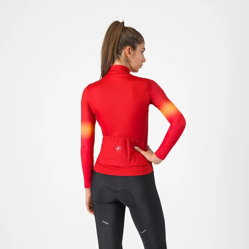 Castelli Corso Thermal Jersey Rich Red/Hibiscus/Vivid Orange -1