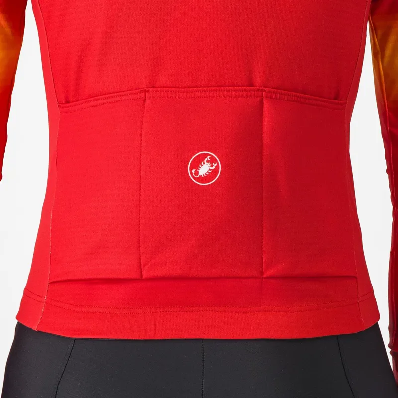 Castelli Corso Thermal Jersey Rich Red/Hibiscus/Vivid Orange -3