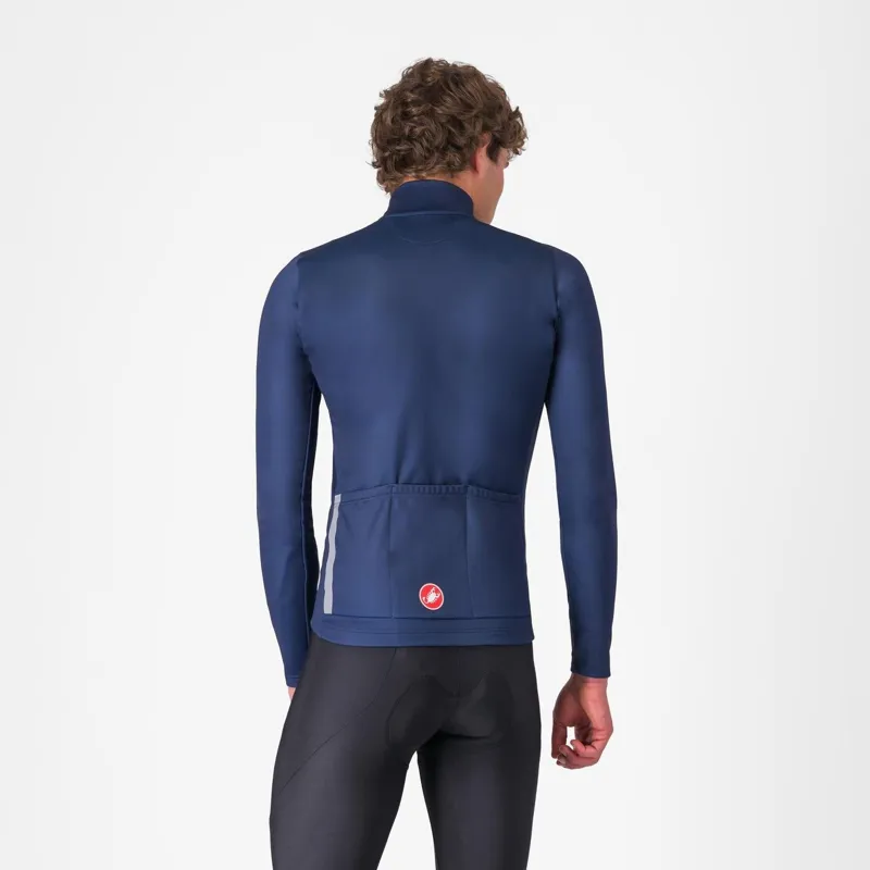 Castelli Entrata Thermal Jersey Belgian Blue/Silver Grey-1