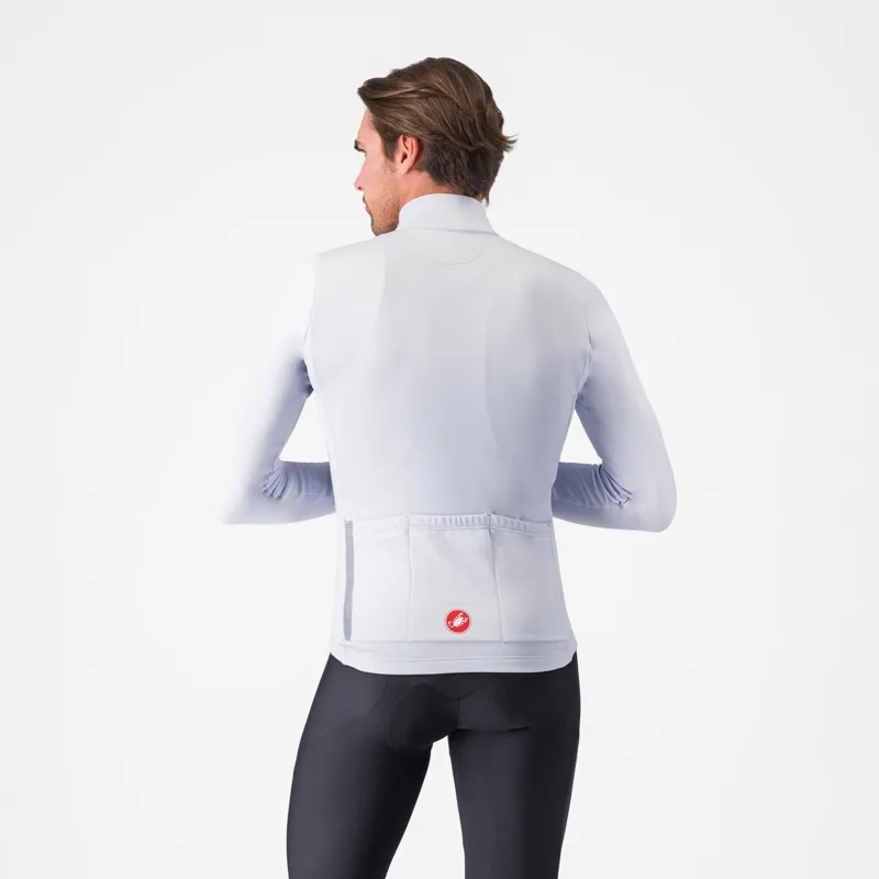Castelli Entrata Thermal Jersey Silver Grey/Brilliant Orange -1
