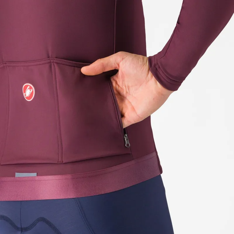 Castelli Espresso Thermal Jersey Deep Bordeaux -3