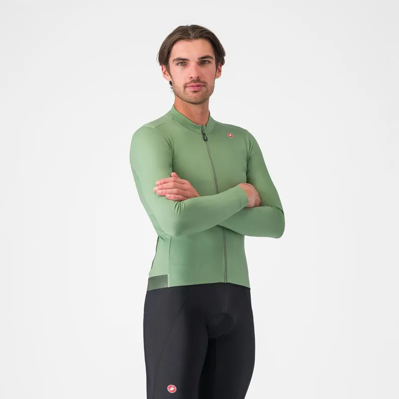 Castelli Espresso Thermal Jersey Green Pepper/Deep Green 