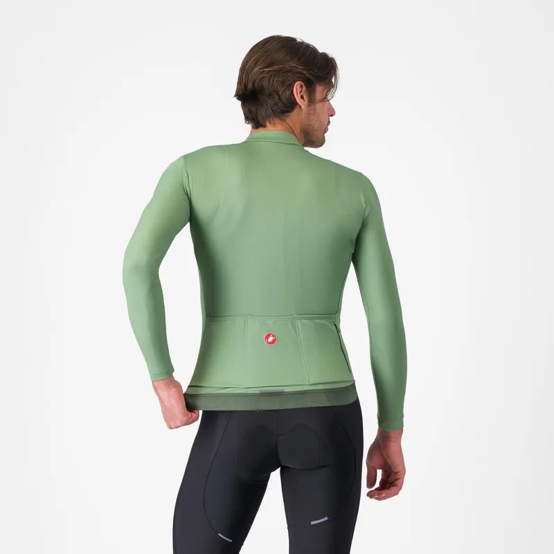 Castelli Espresso Thermal Jersey Green Pepper/Deep Green -1