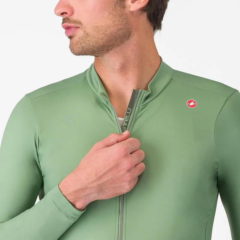 Castelli Espresso Thermal Jersey Green Pepper/Deep Green -2