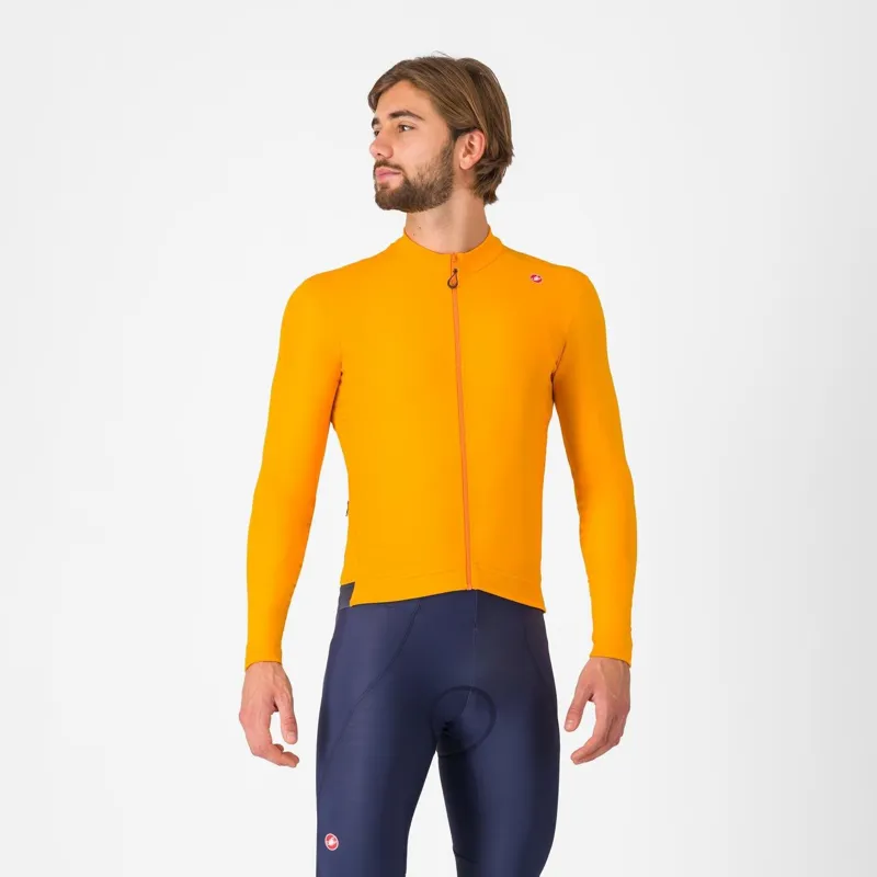 Castelli Espresso Thermal Jersey Vivid Orange/Dark Grey 