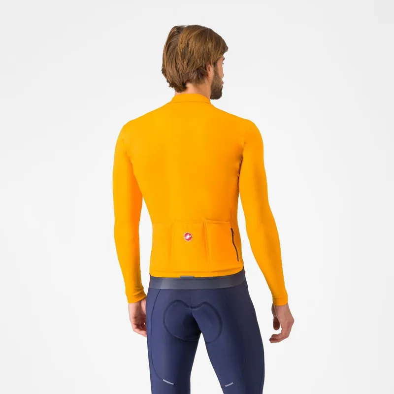 Castelli Espresso Thermal Jersey Vivid Orange/Dark Grey -1