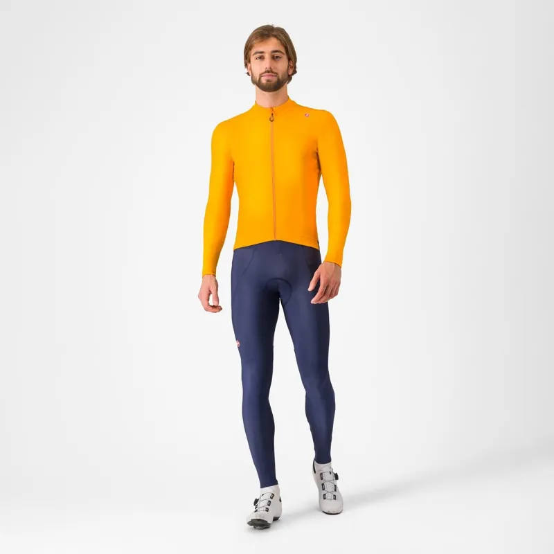 Castelli Espresso Thermal Jersey Vivid Orange/Dark Grey -4