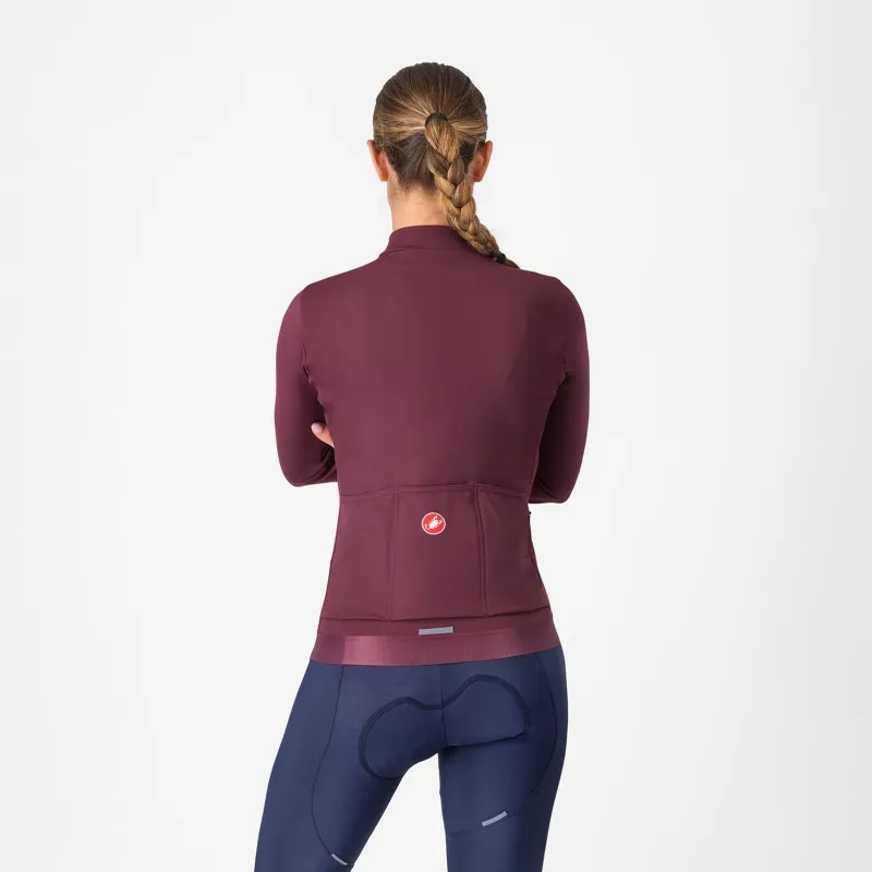 Castelli Espresso Thermal Women's Jersey Deep Bordeaux -1