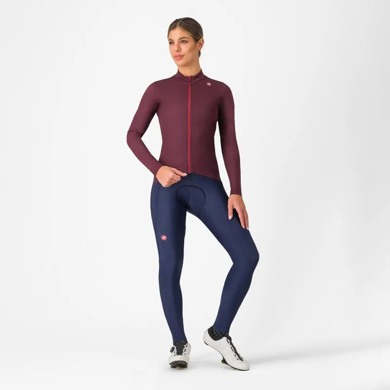 Castelli Espresso Thermal Women's Jersey Deep Bordeaux -4